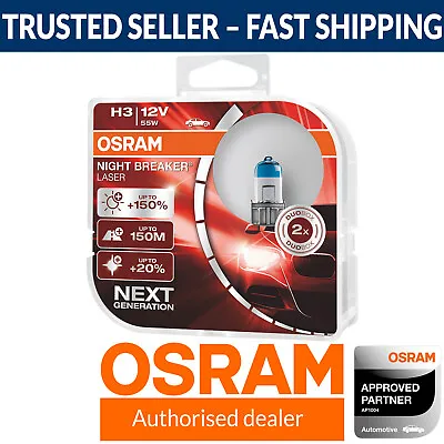 OSRAM Night Breaker Laser (Next Generation) +150% H3 Car Headlight Bulbs (Twin) • $21.99