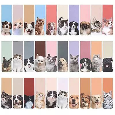 30 Pack Pet Lovers Magnetic Bookmarks Cat Dog Book Page Markers • $11.46