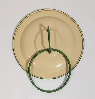 Vtg Enamelware Pot Lid Kitchen Towel Hanger Holder Tenderheart *X • $10