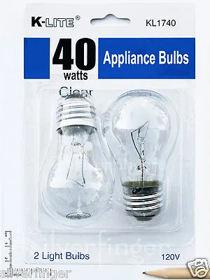 2-Pk Appliance Light Bulb Refrigerator Freezer Oven Microwave Fridge Fan A15 40W • $7.91