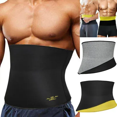 Waist Trainer Sauna Sweat Belt Men Women Body Shaper Tummy Slimming Band Cincher • £4.79