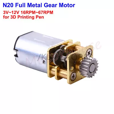 DC 3V-12V 16RPM-67RPM N20 Mini Full Gearbox Gear Motor For 3D Smart Printing Pen • $7.88