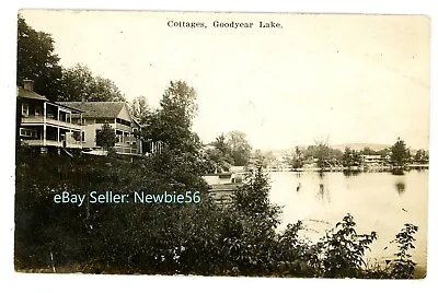 Milford Center NY - COTTAGES ON GOODYEAR LAKE - RPPC Postcard Otsego County • $12.75