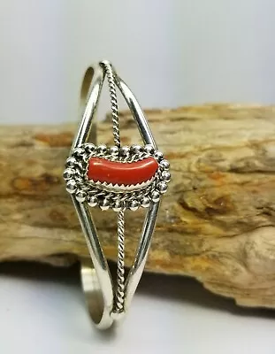 Bracelet (B238) Navajo Mediterranean Coral Cuff  • $165