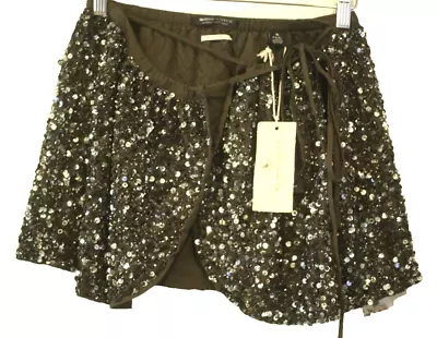 Maison Scotch Women's Size XS Sequin Wrap Mini Skirt Lined Sparkle Party NEW • $29.99