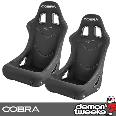 2 X Cobra Monaco Pro FIA Approved Race / Rally Bucket Seats - Black - Fabric • $1109.62