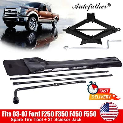 For (03-17 ) Ford F250 F350 F450 Spare Tire Tool Kit Lug Wrench Set+Scissor Jack • $66.38