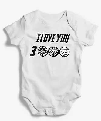 I Love You 3000 Baby Grow Iron-man Bodysuit Dad Baby Vest Baby Gift • £6.99