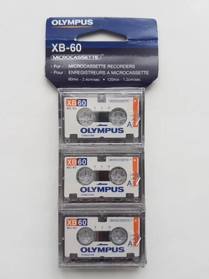 £19.95 • Buy Olympus XB-60 MC-60 Microcassette Tapes For Voice Recorders Dictaphones 3 Pack
