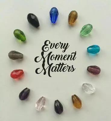 £2.59 • Buy 20 X CRYSTAL GLASS FACETED TEAR DROP PEAR SHAPE 11mm X 8mm Beads Various Colours