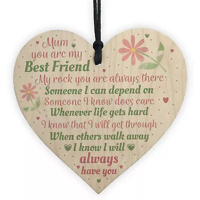 £3.99 • Buy Mum Mummy Best Friend Friends Plaque Heart Birthday Thank You Daughter Nan Gift