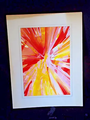 Spin Art Paintings Carnival MOD Abstract Painting  Vintage 1960's Era Yellowing • $12.90