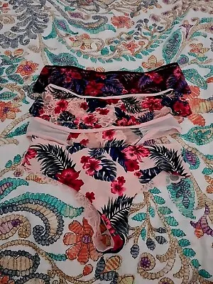 Victoria's Secret X 4 Undies Briefs Thong Floral Pink Size 10-12 • $18