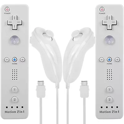 2 Pack 2in1 Motion Plus Remote And Nunchuck Controllers For Wii & Wii U Wiimote • $31.54