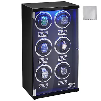 VEVOR Watch Winder For 6 Automatic Watches With 6 Quiet Japanese Mabuchi Motors • $169.99