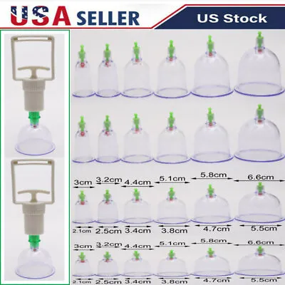 $17.99 • Buy 12/24 Cups Medical Chinese Vacuum Cupping Body Massage Therapy Healthy Suction