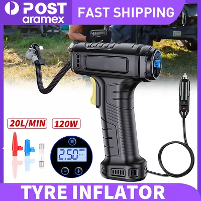 12V 120W Automatic Car Tyre Inflator Handheld LCD Digital Air Compressor Pump • $26.09