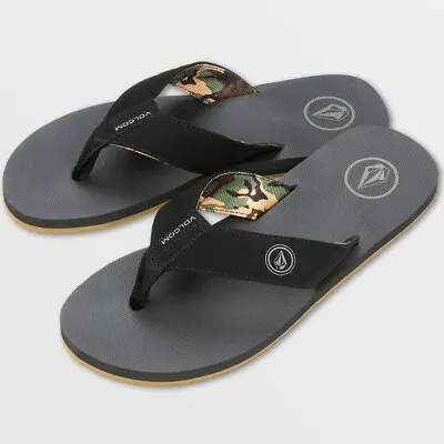 Volcom Vocation Sandals Flip Flops Dark Camo Men's NWT Streetwear Surf Beach • $28.99