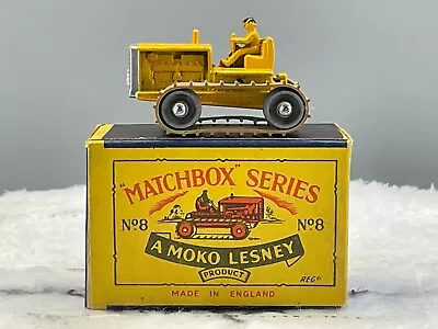 SCARCE Moko Matchbox #8A Caterpillar Tractor 1955NMint In B Box All OrigN.O.S • $222