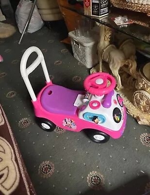 Toddlers Pink Minnie Mouse Activity Ride On Toy Car With Flashing Lights & Sound • £25