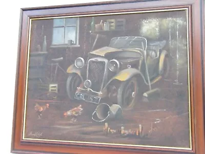 David Robert Small Oil On Canvas Painting Abandoned Riley Signed • £55