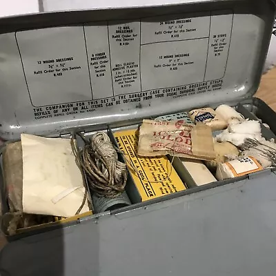 Vintage Elastoplast Doctors Set First Aid Metal Box Plus Contents 1950’s/60’s • £10