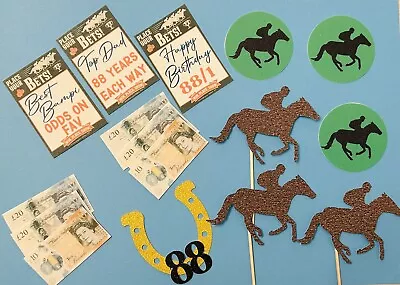 Horse Racing Betting Cupcake Topper Cake Decorations ~ Set Of 12 • £6