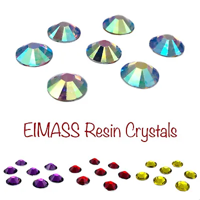 EIMASS® Resin Crystals Flat Back Gems For Costumes A True Alternative To Glass • £3.99