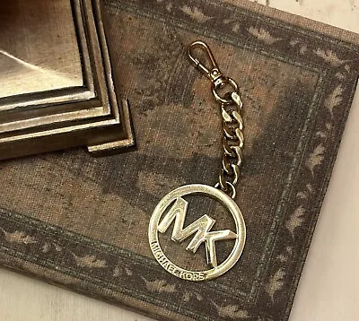 Michael Kors Gold Tone Mk Logo Key Chain Fob Handbag Charm • $30