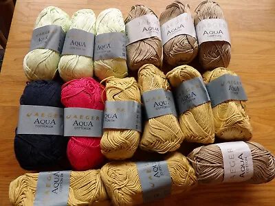 15 X Jaeger Aqua Cotton DK Double Knitting 100% Mercerised Cotton  Asst Colours • £28.99