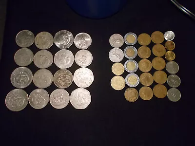 Lot Of 65 Mexican Coins - 24 Pre-1960 7 Uncirculated Or AU 5 Are 30% Silver • $33