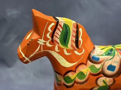 Vintage Swedish Dala HEMSLOJD OLSSON Hand Painted Wood Horse • $42