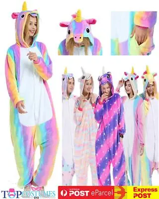 $38 • Buy Rainbow Unicorn Onesies Adult Unisex Kigurumi Cosplay Costume Pyjamas Pajamas