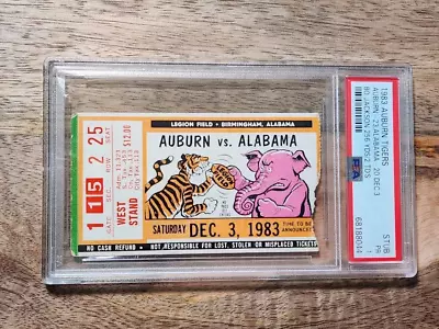 1983 Iron Bowl Ticket Stub PSA Auburn Beats Bama Bo Jacson 256 Yards 2 TD • $225