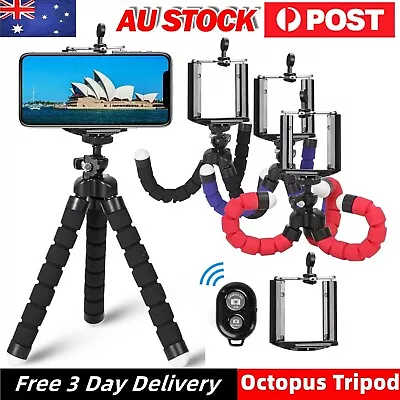 Phone Flexible Octopus Tripod Stand Holder For GoPro Camera + Bluetooth Remote • $10.99