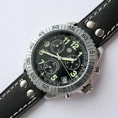 $449.88 • Buy Alfa Romeo Classic Racing Aviator Pilot Car Accessory Swiss Chronograph Watch