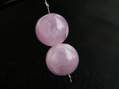 $12 • Buy 10mm. Natural Pink Kunzite Smooth Round Gemstone Beads Matching Pair