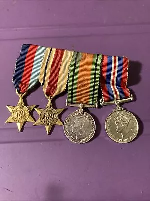 4.WW2 Miniature Medal Group 39-45 Star AFRICA StarDefence & War Medal. Genuine • £20