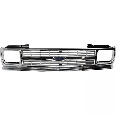 Grille For 91-93 Chevrolet S10 91-94 S10 Blazer Chrome Shell W/ Gray Insert • $137.26