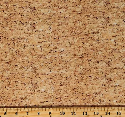 Cotton Cork Textured-Look Landscape Medley Tan Fabric Print By The Yard D142.35 • $12.95