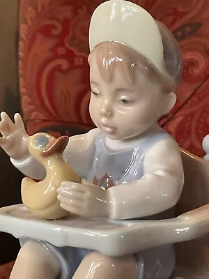 Lladro Porcelain Figurine Baby In High Chair Free Shipping • $89