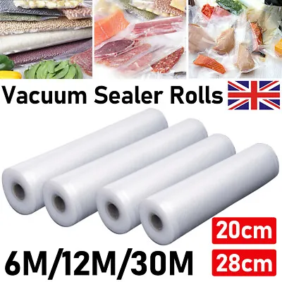 Vacuum Food Sealer Rolls 20cm/28CM Saver Bag Seal Storage Commercial Heat Grade • £17.99