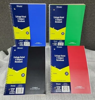 College Ruled 5 Subject Notebook~150 Sheets 10.5 X7.5 ~Choice Of Color~ NEW! • $15.99