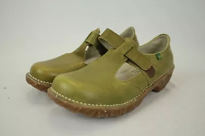 Elnaturalista N151 Green Leather Mary Jane Shoes Size 39 Vgc! • $40.68