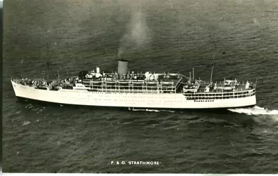 1960s Postcard Aerial View Of P & O Passenger Liner RMS STRATHMORE • £1.50