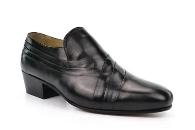 Mens Cuban Heel Shoes Mens Leather Cuban Heel Shoes Slip On (Small Fit Buy 1 Up) • £44.38