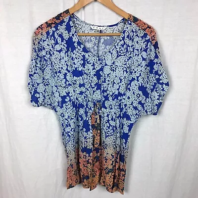 CAbi Women's Ombré Floral Dolman Tunic Short Sleeve Shirt Style #891 Size Small • $8.48