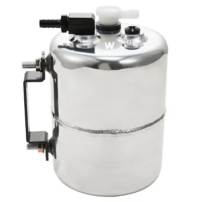 Aluminum Alloy Brake Vacuum Reservoir Tank Can W/ Mounts&Fittings Sliver 2 Port. • $59