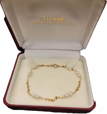 K18 Mikimoto Bracelet With Pearls • $338