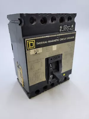 Square D FAL34060 Circuit Breaker 60A 3P 480V Type FAL Used Black 3 Pole 60 Amp • $85